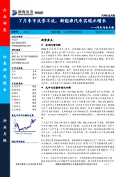 汽车行业月报:7月车市淡季不淡,新能源汽车实现正增长