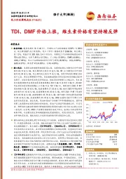 化工行业周观点：TDI、DMF价格上涨，维生素价格有望持续反弹