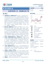 有色金属行业投资策略月报：金属价格将上行，驱动缘由各不同