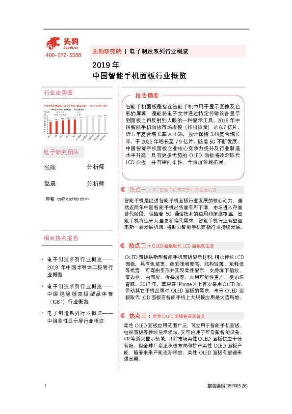 2019年中国智能手机面板行业概览