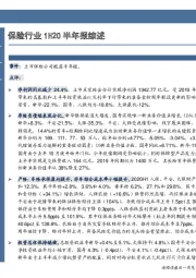 保险行业1H20半年报综述