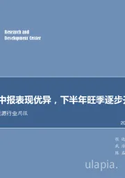 电力设备及新能源行业周报：行业企业中报表现优异，下半年旺季逐步开启