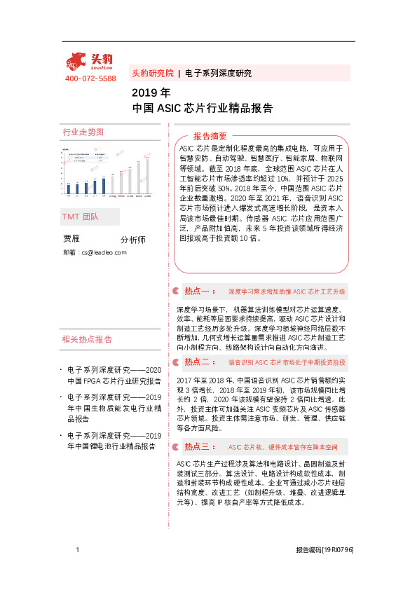 2019年中国ASIC芯片行业精品报告