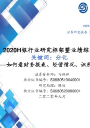 2020H银行业研究框架暨业绩综述：如何看财务报表、经营情况、识别风险