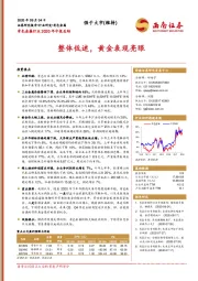 有色金属行业2020年中报总结：整体低迷，黄金表现亮眼