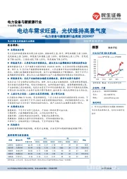 电力设备与新能源行业周报：电动车需求旺盛，光伏维持高景气度