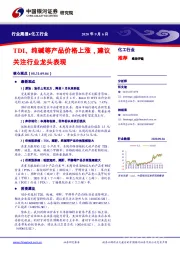 化工行业周报：TDI、纯碱等产品价格上涨，建议关注行业龙头表现