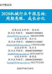 2020机械行业中报总结:周期亮眼,成长分化