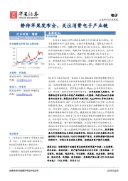 电子行业周报：静待苹果发布会，关注消费电子产业链