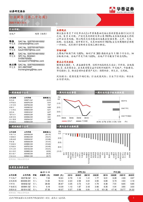 房地产行业周报（第三十七周）