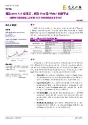 消费电子跟踪报告二之苹果2020年秋季新品发布会点评：首发5nmA14最强芯，新款iPad及Watch创新不止