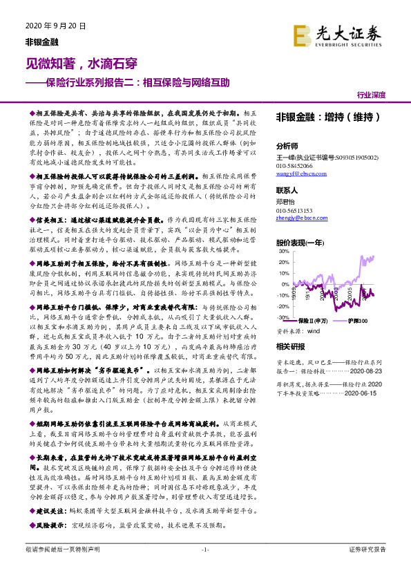 保险行业系列报告二：相互保险与网络互助：见微知著，水滴石穿