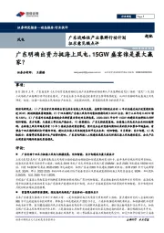 风电：广东战略性产业集群行动计划征求意见稿点评-广东明确出资力挺海上风电，15GW盛宴谁是最大赢家？