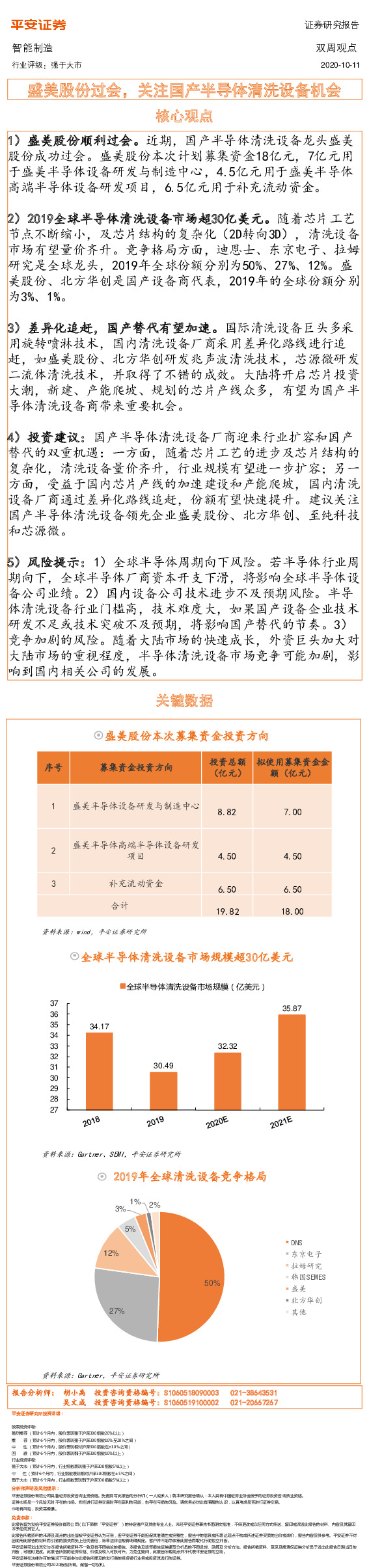 智能制造双周观点：盛美股份过会，关注国产半导体清洗设备机会
