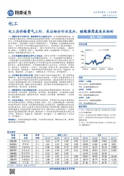 化工行业周报：化工品价格景气上行，关注细分行业龙头，继续推荐高成长标的