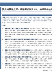 国庆档票房点评:观影需求恢复90%,持续期待动画电影优良表现