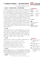 新能源汽车行业周报：9月新能源汽车销量喜人，增长趋势有望延续