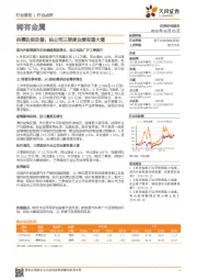 稀有金属行业:供需边际改善,钴公司三季度业绩有望大增