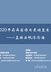 2020年药品医保目录调整展望：直挂云帆济沧海