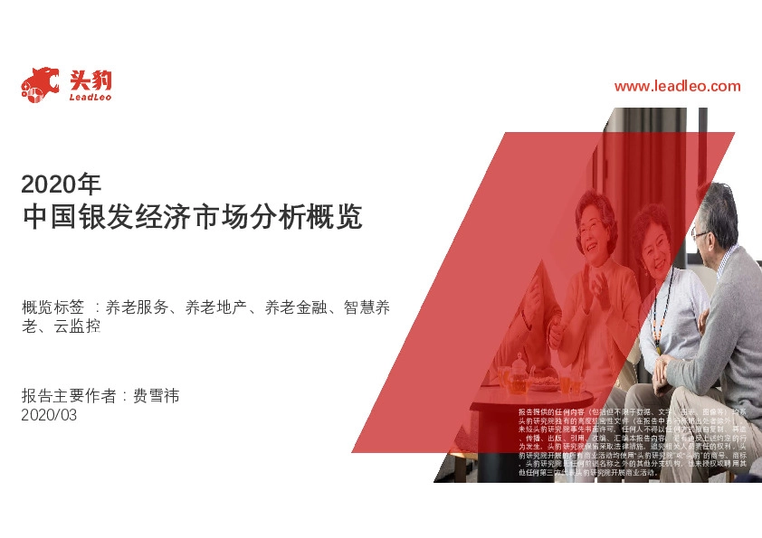 2020年中国银发经济市场分析概览