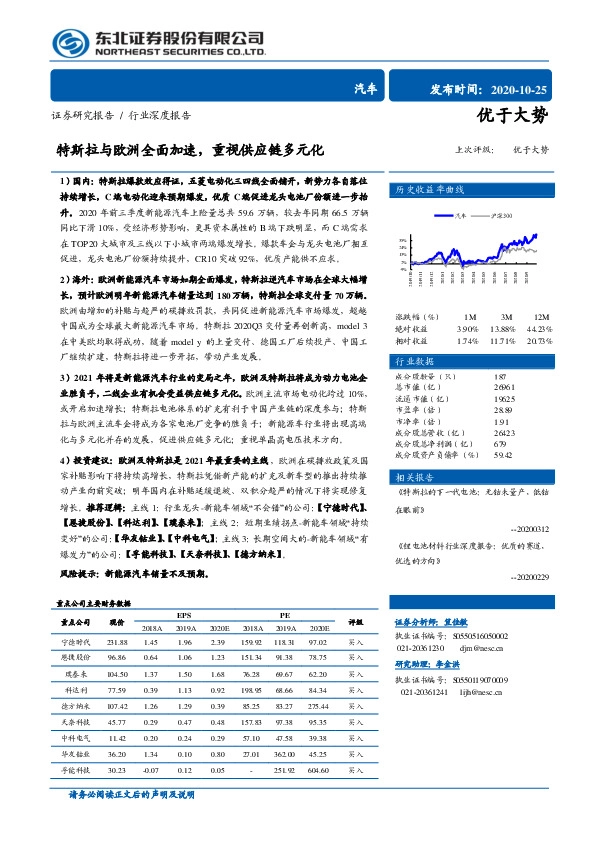 汽车行业深度报告：特斯拉与欧洲全面加速，重视供应链多元化