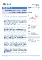 非银金融行业2020Q3公募基金持仓分析：非银配置触底回升，但仍处于历史低位