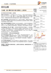 稀有金属行业研究周报:小金属:成本/需求共振 锂价有望进入上涨阶段