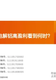 工业金属行业专题研究:周期护航,电解铝高盈利看到何时?