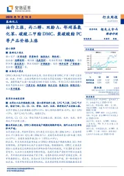 基础化工行业周报：油价上涨，丙二醇、双酚A、邻硝基氯化苯、碳酸二甲酯DMC、聚碳酸酯PC等产品价格上涨