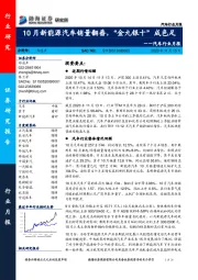 汽车行业月报:10月新能源汽车销量翻番,“金九银十”成色足