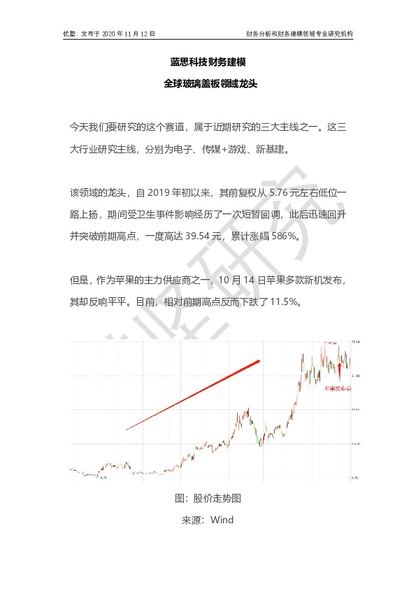 蓝思科技财务建模 全球玻璃盖板领域龙头