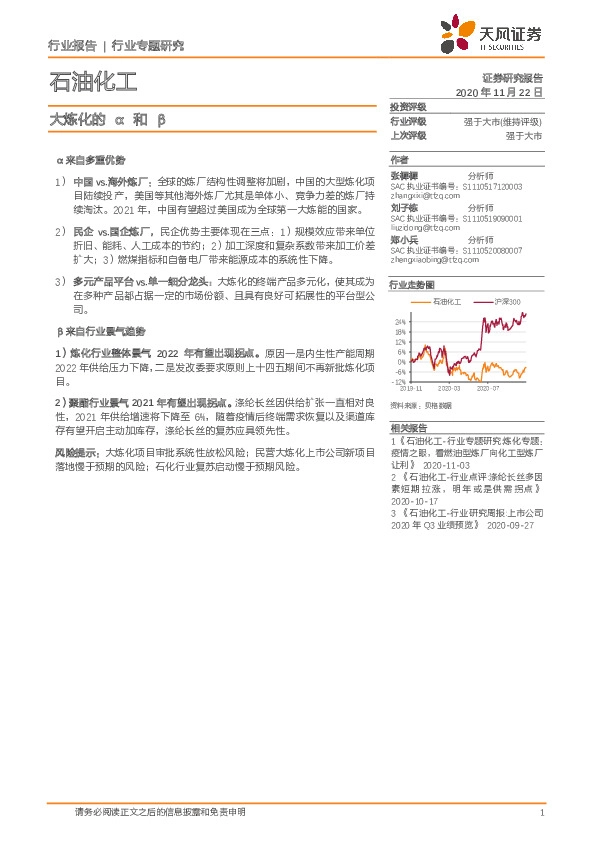 石油化工行业专题研究：大炼化的α和β