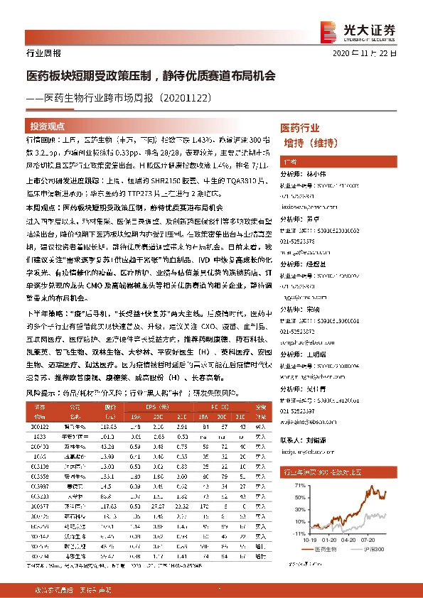 医药生物行业跨市场周报：医药板块短期受政策压制，静待优质赛道布局机会