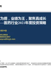 医药行业2021年度投资策略：赛道为纲，业绩为王，聚焦真成长