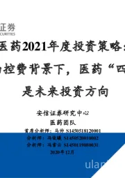 医药2021年度投资策略：医保全面控费背景下，医药“四化建设”是未来投资方向