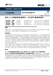 电气设备新能源：国内电动车销量点评-国内11月销量持续高增长，行业景气度维持高位