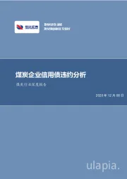 煤炭行业深度报告：煤炭企业信用债违约分析