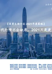 医药生物行业2021年度策略：医药黄金时代行情不会缺席，2021只是更加极致聚焦