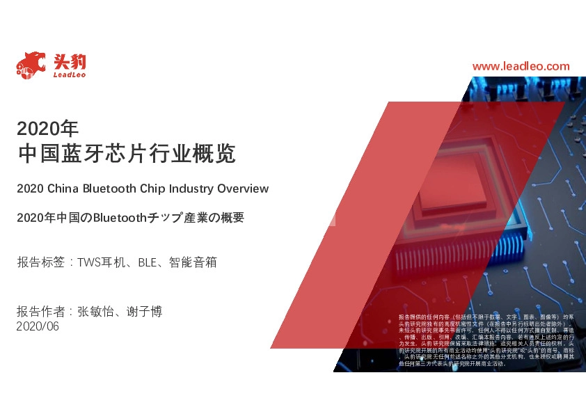 2020年中国蓝牙芯片行业概览