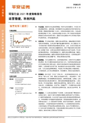 环保行业2021年度策略报告：运营稳健，科创兴起