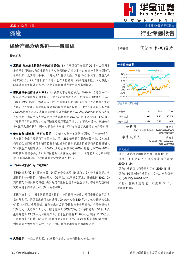 保险产品分析系列——惠民保