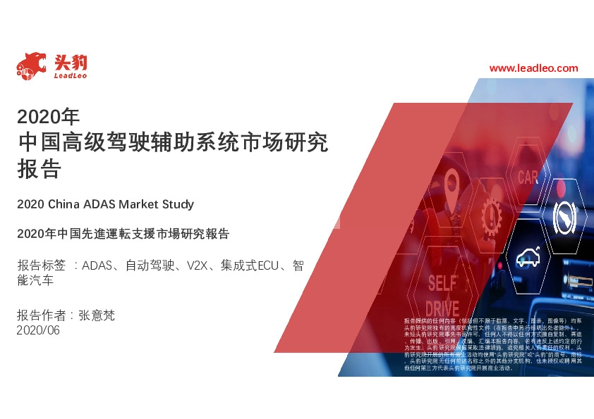 2020年中国高级驾驶辅助系统市场研究报告
