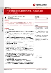 港口行业专题报告:12月中旬集装箱吞吐继续维持高增,关注龙头港口
