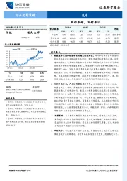 汽车行业定期策略：电动革命，百舸争流