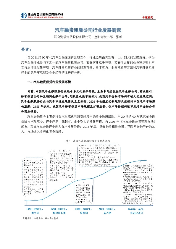 汽车融资租赁公司行业发展研究