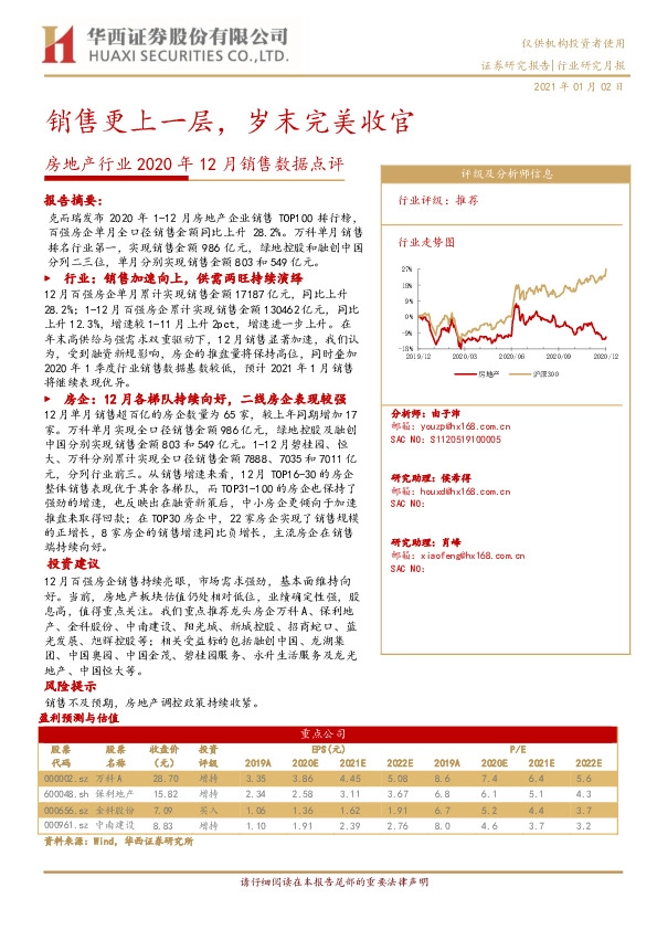 房地产行业2020年12月销售数据点评：销售更上一层，岁末完美收官