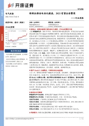 电气设备行业周报：特斯拉推动电动化提速，2021有望全面繁荣