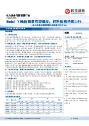电力设备与新能源行业周报:Model Y降价销量有望爆发,硅料价格持续上行