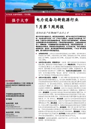 电力设备与新能源行业1月第1周周报：特斯拉国产版Model Y低价上市