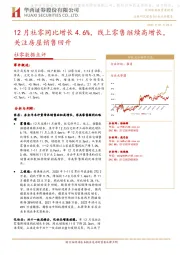 社零数据点评:12月社零同比增长4.6%,线上零售继续高增长,关注房屋销售回升